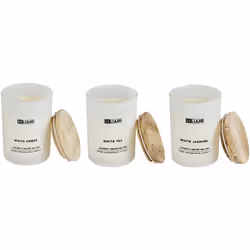 Set di 3 candele aromatiche . Rilassati nell'abbraccio della serenità della natura con questo trio di candele di cera di soia ...