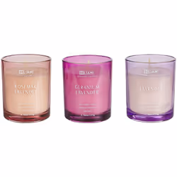 Set di 3 candele con diverse fragranze . Rinfresca la tua casa con un profumo naturale e meraviglioso con questo set di cande ...