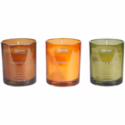Set di 3 candele con diverse profumazioni. Rinfresca la tua casa con un profumo naturale e meraviglioso con questo set di can ...