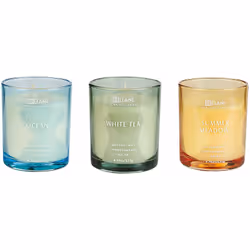 Set di 3 candele con diverse profumazioni. Rinfresca la tua casa con un profumo naturale e meraviglioso con questo set di can ...