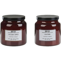 Beliani - Set di 2 candele profumate 100% cera di soia Stoppino di cotone Vetro Alimentare Fragranza fresca mela dorata/pelle Lavanda Absolute Alchemy