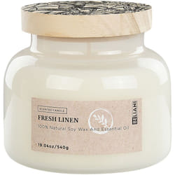 Beliani - Candela profumata 100% cera di soia stoppino di cotone vetro fragranza fresca fresco lino Delight Bliss