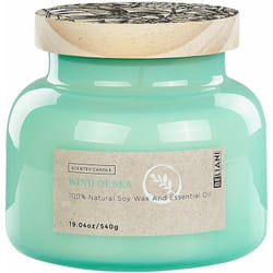 Beliani - Candela profumata 100% cera di soia stoppino di cotone vetro fresca fragranza vento di mare Delight Bliss