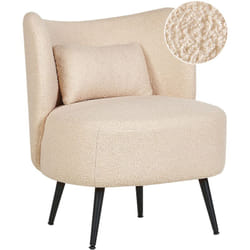 Beliani - Poltrona da salotto con schienale curvo boucle beige Otsby
