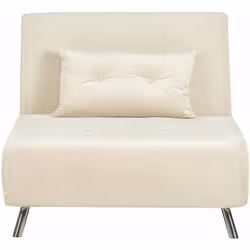 Divano letto singolo. Questo divano letto è perfetto per un soggiorno piccolo. È realizzato in robusto poliestere, decorato c ...