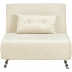 Divano letto singolo in velluto beige pieghevole Farris
