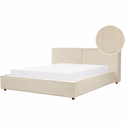 Letto in velluto a coste . Un sonno rilassante è molto importante per il nostro benessere e con questo letto matrimoniale rip ...