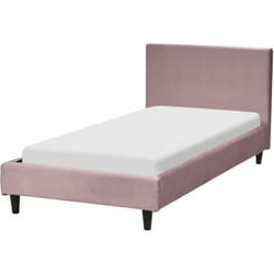 Letto singolo in Velluto rosa con rete a doghe 90 x 200 cm Fitou