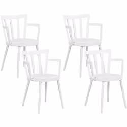 Set di sedie da pranzo minimaliste . Migliora la tua esperienza culinaria con questo elegante quartetto di sedie sintetiche.  ...