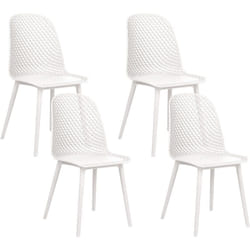 Set di 4 sedie da pranzo moderne e minimaliste Seduta sintetica bianco Gambe a rete Schienale aperto Emory