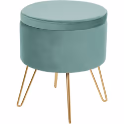Pouf contenitore in velluto. Lasciati conquistare dal fascino di questo elegante pouf contenitore. Avvolto in un'intramontabi ...