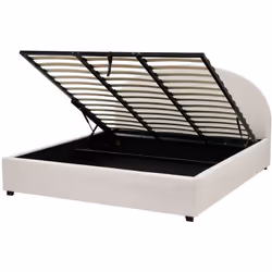 Letto matrimoniale minimalista con testiera semicircolare. Porta la classe in camera da letto con questo letto dal gusto retr ...