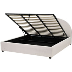 Letto matrimoniale contenitore minimalista beige chiaro 180 x 200 Vaucluse