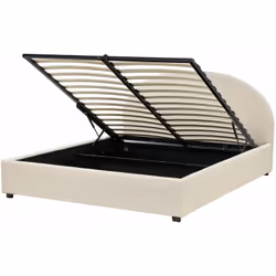 Letto matrimoniale minimalista con testiera semicircolare. Porta la classe in camera da letto con questo letto dal gusto retr ...
