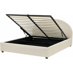 Letto matrimoniale contenitore minimalista 160 x 200 beige Vaucluse