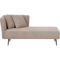 Beliani - Chaise Lounge moderna a sinistra Rivestimento in tessuto poliestere con cuscini Gambe in metallo Beige Riom