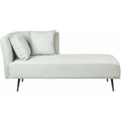 Beliani - Chaise Lounge moderna a sinistra Rivestimento in tessuto poliestere con cuscini Gambe in metallo Verde Menta Riom