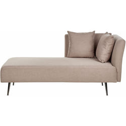 Beliani - Chaise Lounge moderna a destra Rivestimento in tessuto poliestere con cuscini Gambe in metallo Marrone Chiaro Riom