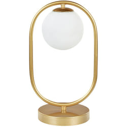 Beliani - Lampada da tavolo moderna a stelo con paralume rotondo in vetro a luce singola in ferro con asta in metallo oro Yankee