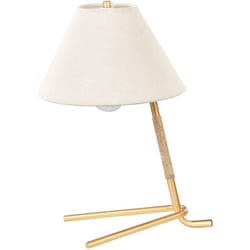 Beliani - Lampada da tavolo moderna a stelo con paralume in tessuto a luce singola con base a stelo in metallo dorato Fleming