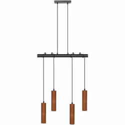 Lampada a sospensione con paralumi in legno di quercia. Arricchisci il tuo spazio abitativo con questa elegante lampada a sos ...