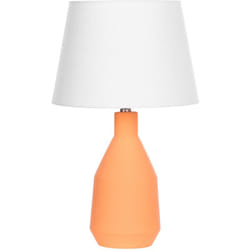 Beliani - Lampada in ceramica arancione con base in terracotta e paralume in tessuto di lino bianco Lambrette