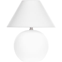 Beliani - Lampada da tavolo in ceramica con base in terracotta e paralume in tessuto di lino bianco Limia