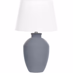 Lampada da tavolo minimalista. Rinnova i tuoi ambienti con questa lampada da tavolo con base in ceramica grigia. Il suo desig ...