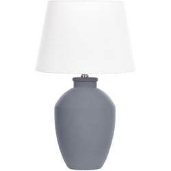 Beliani - Lampada da tavolo in ceramica grigia con paralume in lino e base minimalista Arcos