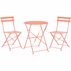 Set da balcone per due persone. Questo versatile set bistro da esterno in acciaio, comprende due comode sedie e un pratico ta ...