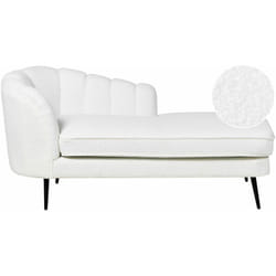 Beliani - Chaise Longue Sinistra in Velluto Bianco Crema e Gambe nere Allier
