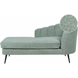 Beliani - Chaise Longue Destra in Velluto Verde e Gambe nere Allier