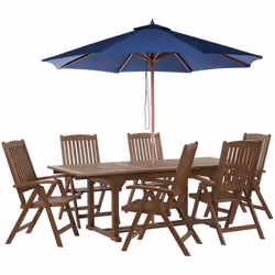 Elegante set da giardino per 6 persone con ombrellone. Prepara il tuo giardino per le giornate calde e trasformalo in un'eleg ...