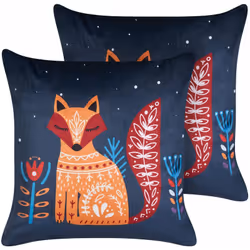 Cuscini con stampa di animale. Valorizza il tuo arredamento con questo set di 2 meravigliosi cuscini, dove il velluto blu int ...