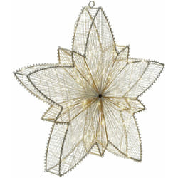 Beliani - Indoor Outdoor led Decorazione di Natale Appeso Accessorio Stella led Luci Illuminazione Metallo Argento Hofsos