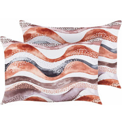 Beliani - Set di 2 cuscini da esterno in tessuto di poliestere marrone con motivo astratto 40 x 60 cm Seborga