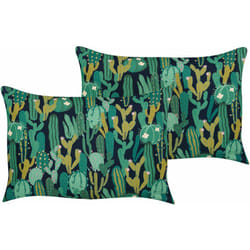 Set di 2 cuscini da giardino per esterni 40 x 60 rettangolari in poliestere con motivo a cactus Verde Bussana