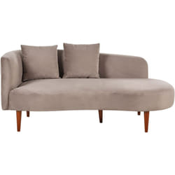 Beliani - Chaise Lounge in velluto tortora lato sinistro Chaumont