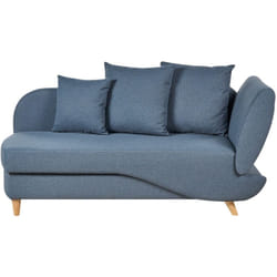 Beliani - Chaise Longue in tessuto blu lato destro con contenitore Meri