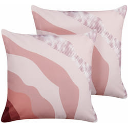 Set di 2 cuscini da giardino per esterni in poliestere con motivo astratto rosa 45 x 45 cm Campei