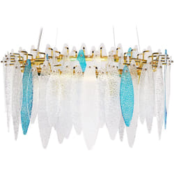 Beliani - Lampadario a sospensione Luce rotonda con paralume in vetro Base in ferro Soggiorno Stile moderno glamour Multicolore Malacca
