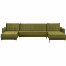 Divano letto componibile a U. Porta la classe e l'eleganza in soggiorno con questo divano letto a U di altissima qualità. Gra ...