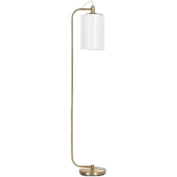 Beliani - Lampada da terra moderna in metallo ramato e paralume in lino bianco Liberia