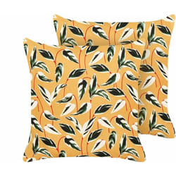 Set di 2 cuscini da giardino per esterni con motivo a foglie 45 x 45 cm in poliestere multicolore Taggia