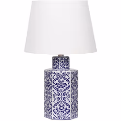 Lampada in porcellana con motivo elegante. Illumina con stile il tuo ambiente grazie a questa lampada da tavolo. Caratterizza ...