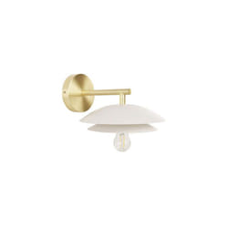 Beliani - Lampada da parete moderna con base in metallo oro bianco e paralume a cono Lasolo