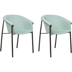 Set di 2 sedie Rivestimento in tessuto Design moderno Sala da pranzo Verde Menta Ames
