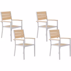 Sedia da giardino moderna e confortevole in legno sintetico. Questo set di sedie da pranzo da giardino è l'opzione perfetta p ...