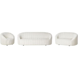 Beliani - Set di divani in velluto con sedili imbottiti e schienale basso Set da salotto Bianco Sporco Malung