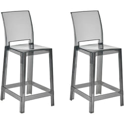 Set di 2 sgabelli da bar plastica trasparente nero sedie da bar Wellington